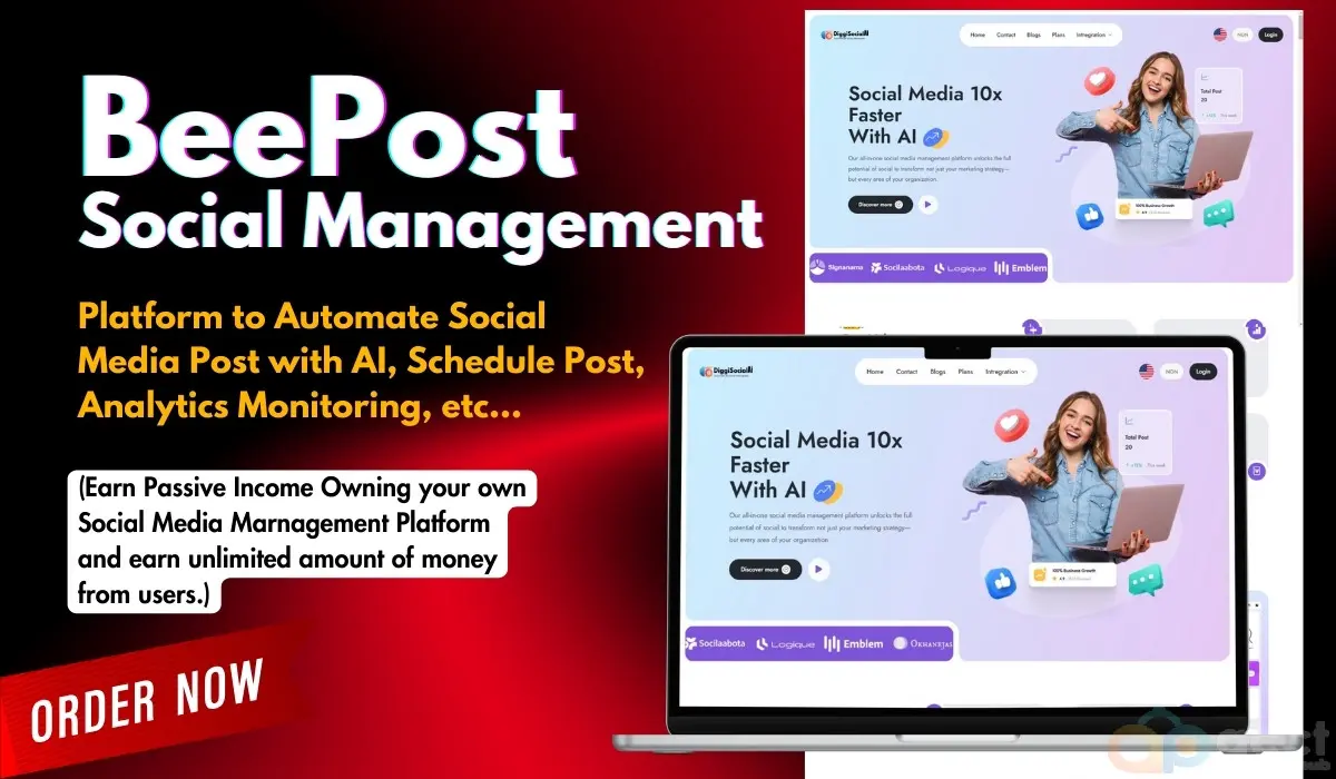 BeePost - AI Social Media Management & Content Creation SaaS with Subscription System