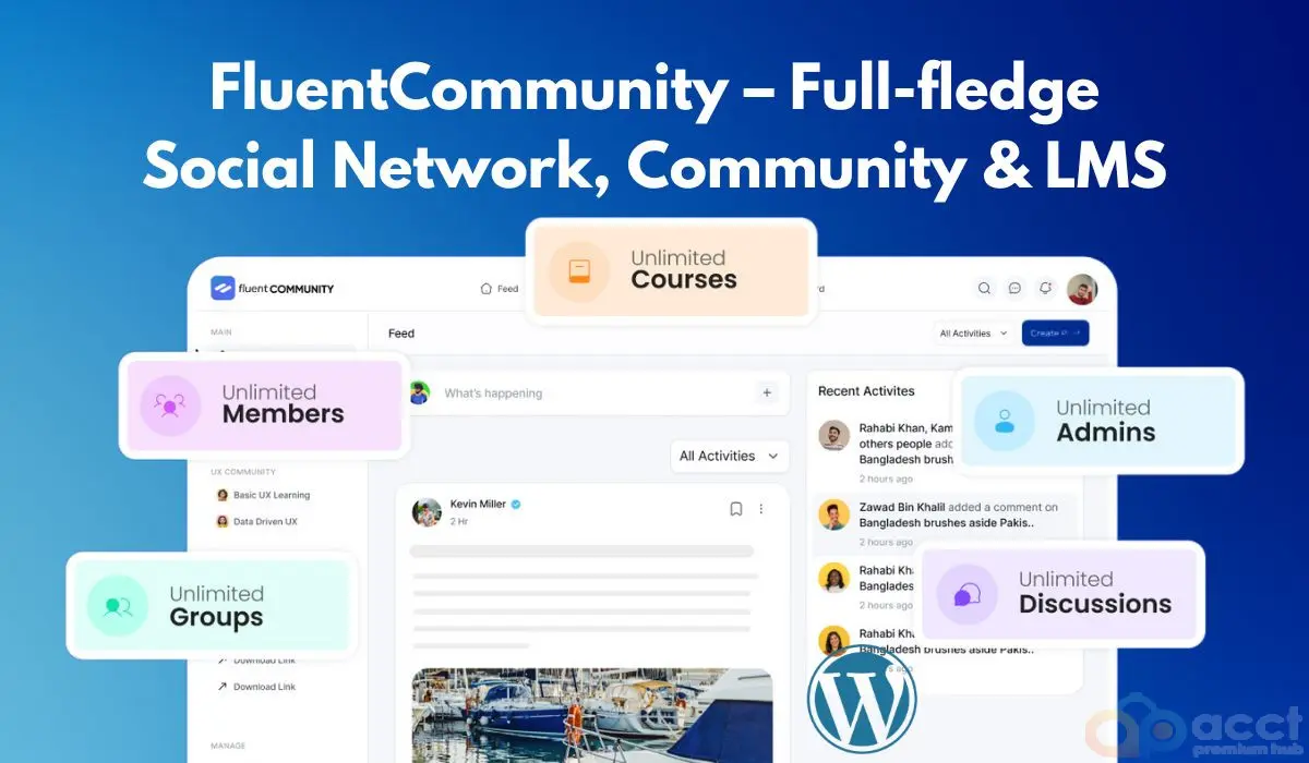 FluentCommunity – Full-fledge Social Network, Plugin for Wordpress